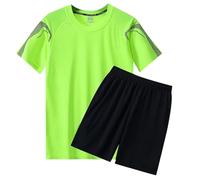 YOSUWOAI Herren Schlafanzug Kurz Pyjama Sets Shorty Hausanzug Zweiteiler Kurzarm Schlafanzüge mit Shorts Loose fit Nachthemd und Schlafshorts Leichte Atmungsaktiv T-Shirt + Shorts Tracksuit