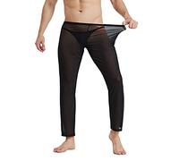 YOSUWOAI Herren Sexy Strumpfhosen Athletic Sport Dünne Leggings Elastischer Bund Workout Laufen Tights Transparent Yoga Hose Leichte Bequem Pyjamahose Mesh Atmungsaktiv Loungehose