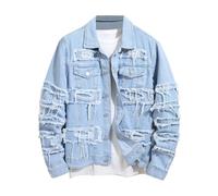 YOSUWOAI Jeansjacke für Herren Vintage Jeans Mäntel Umlegekragen Denim Jacke Einfarbig Jeansmantel Bomber Jacke Frühling Herbst Übergangsjacke Vintage Herrenjacken Denim Jacket