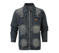 YOSUWOAI Jeansjacke für Herren Vintage Jeans Mäntel Umlegekragen Denim Jacke Einfarbig Jeansmantel Bomber Jacke Frühling Herbst Übergangsjacke Vintage Herrenjacken Denim Jacket
