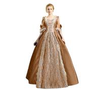 YOSUWOAI Mittelalter Kleider Damen Lang Abendkleid Renaissance Kostüm Vintage Bodenlanges Elegant Gothic Kleid Viktorianisches Prinzessin Kleidung Barock Rokoko Kostüm Maxi Ballkleid
