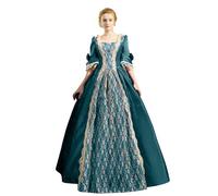 YOSUWOAI Mittelalter Kleider Damen Lang Abendkleid Renaissance Kostüm Vintage Bodenlanges Elegant Gothic Kleid Viktorianisches Prinzessin Kleidung Barock Rokoko Kostüm Maxi Ballkleid