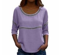 YOSUWOAI Musselin Bluse Damen Baumwolle Leinen Shirt Locker Bequem Longbluse Langarm leicht atmungsaktiv Geeignet für Urlaub Strand und warme Sommertage