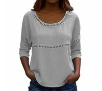 YOSUWOAI Musselin Bluse Damen Baumwolle Leinen Shirt Locker Bequem Longbluse Langarm leicht atmungsaktiv Geeignet für Urlaub Strand und warme Sommertage