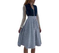 YOSUWOAI Oktoberfest Dirndl Traditionelle Festtracht für Damen mit Schürze Midi Trachtenkleid Trachtenmode Elegant Dirndlkleid Inkl. Dirndl Dirndlschürze 2 Teilig für Besondere Anlässe