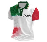YOSUWOAI Poloshirt Herren Kurzarm Italien Flagge Polohemd Slim fit Sportshirts Golf Fußball Tshirt Sommer Atmungsaktiv Schnelltrocknend Laufshirts Leicht Golfshirt