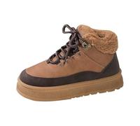 YOSUWOAI Schneestiefel Damen rutschfest Warme Winterstiefel Winter Schneeschuhe Wasserdicht Kurze Stiefeletten Schnürstiefel Warm Gefüttert Stiefel Runde Zehen Damenstiefel