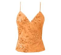YOSUWOAI Sequin Top Damen Y2k Summer Neckholder Tops mit Pailletten Sexy Crop Sommertops Spaghettiträger Ärmellose Tanktop Glitzer Rückenfreies Camisole Oberteil Clubwear