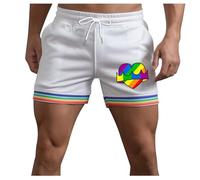 YOSUWOAI Sport Shorts für Herren Pride Kurze Hose LGBT Gay Pride Flag Regenbogen Shorts Sommer Schnelltrocknende Laufshorts Atmungsaktiv Trainingshose Outdoor Sporthose