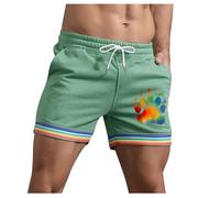 YOSUWOAI Sport Shorts für Herren Pride Kurze Hose LGBT Gay Pride Flag Regenbogen Shorts Sommer Schnelltrocknende Laufshorts Atmungsaktiv Trainingshose Outdoor Sporthose