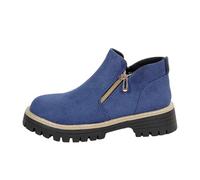 YOSUWOAI Stiefeletten Damen Kurze Stiefel Mit Absatz Stiefeletten Dicker Sohle Seitlichem Reißverschluss Ankle Boots Modische Vielseitige Winterstiefeletten Rundem Zehenbereich