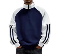 YOSUWOAI Sweatshirt Herren Half-Zip Oversize Pullover mit Reißverschluss Langarm Sweatshirts Herbst Winter Ohne Kapuze Hoodies Locker Sweater Stehkragen Winterpullover Lose Sportshirt