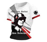 YOSUWOAI T Shirt Herren Deutschland Tshirt Deutsche Wwii Veteranen Druck BW Tshirt Casual Rundhals Gym Top Atmungsaktiv Kurzarmshirt Passform Outdoorshirt Leicht Sportshirt mit Deutschlandfahnen