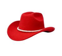 YOSUWOAI Vintage Western Cowboy Hut Cowgirl Hut für Männer und Frauen Elegante Atmungsaktive Sonnenschutz Cowboy Zubehör Karneval Accessoires Retro-Panama-Schlapphut mit breiter Krempe