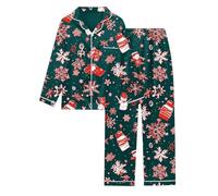 YOSUWOAI Weihnachts Pyjama Damen Lang Kuschelig Weihnachtspyjama 2 Teilig Schlafanzug Weihnachten Frauen Lustige Motive Zweiteiler Hausanzug Christmas Hemd Und Shorts Loungewear