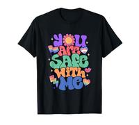You Are Safe With Me Retro Groovy Pride Month LGBTQ Flag T-Shirt