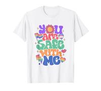You Are Safe With Me Retro Groovy Pride Month LGBTQ Flag T-Shirt
