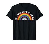 You Are Safe With Me | You're Safe LGBTQ Pride Ally Rainbow T-Shirt