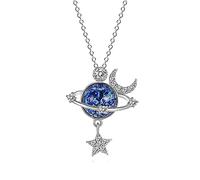 You are The Most Special Star in The Universe, Fashion Charms Diamond Pendant Necklace, Beautiful Gift for Lovely Daughter (Silver)