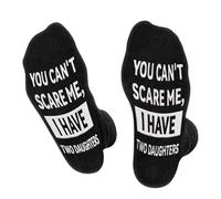 YOU CAN'T SCARE ME I HAVE TWO DAUGHTERS Socken Herren Papa - Lustige Geschenke für Männer Vater - Bunte Witzige Motiv Socken Happy Funny Socks - Geburtstagsgeschenk Vatertag Weihnachten Geschenkideen