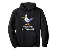 You Go Me On The Cookie Funny Seagull Coastal Flamingo Humor Pullover Hoodie