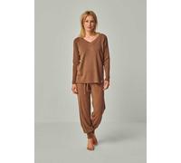YOU LOOK PERFECT Merino Loungewear Set „Strickpullover Dorina & Strickhose Bella" Cognac (Braun) S