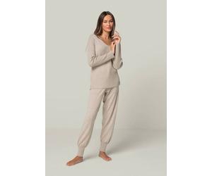 YOU LOOK PERFECT Merino Loungewear Set "V-Strickpullover Blossom & Strickhose Bella" Natur XL