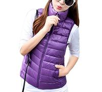YOUCAI Damen Daunenweste Leichte Steppweste mit Stehkragen Bodywarmer Ärmellose Gefüttert Ultraleicht Outdoorweste Daunenjacken,Lila,S