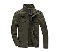 YOUCAI Military Jacke Herren Herbst Winter Übergangsjacke Leichte Fliegerjacke Stehkragen Funktionsjacke Winddicht Wasserdicht Sportjacke Bomber Jacke Multi Taschen Armee Jacke Feldjacke,Grün,