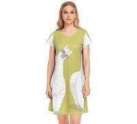 YOUJUNER Damen Nachthemden Süßer Lama Alpaka Nachtwäsche Kurzarm Schlafshirt Sommer Sleepshirt Nachtkleid Schlafhemd