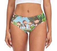 YOUJUNER Damen-Unterwäsche, Cartoon, niedlicher Affe, bequem, Basic-Slip, Hipster-Hose für Mädchen, mehrfarbig, 46