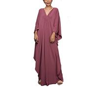 YouKD Damen Einfarbiges langes Kaftan Maxikleid Übergröße Homewear Bikini Strand Vertuschung Roben