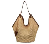 Youlity Strohtasche für Damen Sommer Strandtasche Große Stroh Handtasche Shopper Gewebte Tasche für Strand Reisen Urlaub Einkaufen Picknick (Braun)