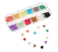 Youmeizer Kleine Kunststoffknöpfe in Herzform, 4 mm, 2 Löcher, Mini-Knöpfe aus Kunstharz, runde Knöpfe für Puppen, Kleidung, Nähzubehör, DIY, Handnähhilfen, Puppenkleidung (12 Farben gemischt), 300