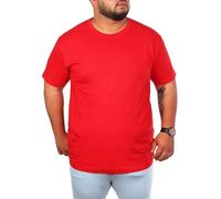Young & Rich Herren Übergröße Uni Basic T-Shirt mit Rundhals Ausschnitt einfarbig Round Neck Tee Big Size optimierte Moderne Passform, Grösse:4XL, Farbe:Rot