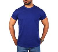 Young & Rich Herren Uni Rundhals T-Shirt Regular fit körperbetont einfarbig Basic 1001 Größe XS bis 9XL!, Grösse:3XL, Farbe:Royalblau