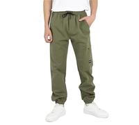 YOUNGSOUL Jungen Cargohose aus Baumwolle Kinder Cargo Jogger Hose Freizeithose mit Gummizug Armeegrün 134-140
