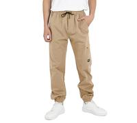 YOUNGSOUL Jungen Cargohose aus Baumwolle Kinder Cargo Jogger Hose Freizeithose mit Gummizug Khaki 134-140