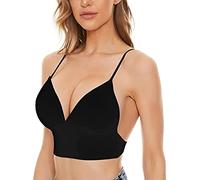 Youning BH für Tiefen Rückenausschnitt, Rückenfreies Kleid BH, Damen Komfort Bralette V-Ausschnitt Top BH Push Up Sexy U-förmiger Lifting BH Ohne Bügel Bustier Rücken BH Unterwäsche