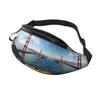 YoupO Bauchtasche, San Francisco Golden Gate Bridge bedruckte Hüfttasche, verstellbare Umhängetasche für Reisen, Spazierengehen, Laufen, Wandern, Radfahren, Schwarz, Einheitsgröße, Schwarz ,