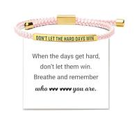 Your Always Charm Armband mit Aufschrift "Remember Who The F You Are Dont Let The Hard Days Win", motivierendes Armband für Frauen, geflochtene Schnur, inspirierende Geschenke, Metall, Kein Edelstein