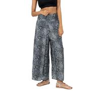 Your Cozy Harem Pants Yoga for Women Palazzo Beach Wear Wide Leg Boho Hippie Bohemian Aladdin Genie (Black Elephant_L)