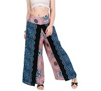 Your Cozy Harem Pants Yoga for Women Palazzo Beach Wear Wide Leg Boho Hippie Bohemian Aladdin Genie (Peach Sunflower_S)