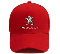 Yourdou Auto Baseball Cap für Peugeot 108 Hatch 2014-2023, Baseballcap mit Auto-Logo Unisex Baseballkappe Cap Baseball Sportmütze Flachkappe Verstellbar Erwachsenen Mütze,Red