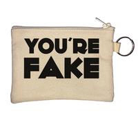 You're Fake Black Bold Font Logo Schlüsselanhänger Münzbörse Beige