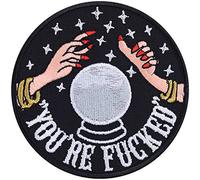 You're fucked patch Aufbügler Kutten Aufnäher Applikationen Jeans Flicken Geschenk Stickerei Bügelaufnäher Lederweste Bügelflicken Motiv Textil Accessoires Badges Motorradzubehör Aufbügelbilder