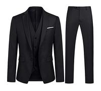 YOUTHUP Anzug Herren 3 Teilig Anzüge Slim Fit für Business Hochzeit | Sakko Weste Hose, 2 Knöpfe, Revers, Modern, Formell, Einfarbig, Mittelschlitz, Smoking Set
