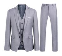 YOUTHUP Anzug Herren 3 Teilig Anzüge Slim Fit für Business Hochzeit | Sakko Weste Hose, 2 Knöpfe, Revers, Modern, Formell, Einfarbig, Mittelschlitz, Smoking Set