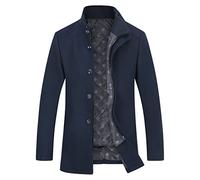 YOUTHUP Herren Mantel mit Winterweste Kurzer Wolle Wintermantel Winter Outdoor Dicker Wollmantel, Blau 1853, S