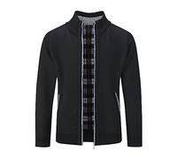 YOUTHUP Herren Strickjacke Cardigan Freizeit Herbst Winter Fleecejacke Dicken Warmer Hausjacke, Schwarz, S